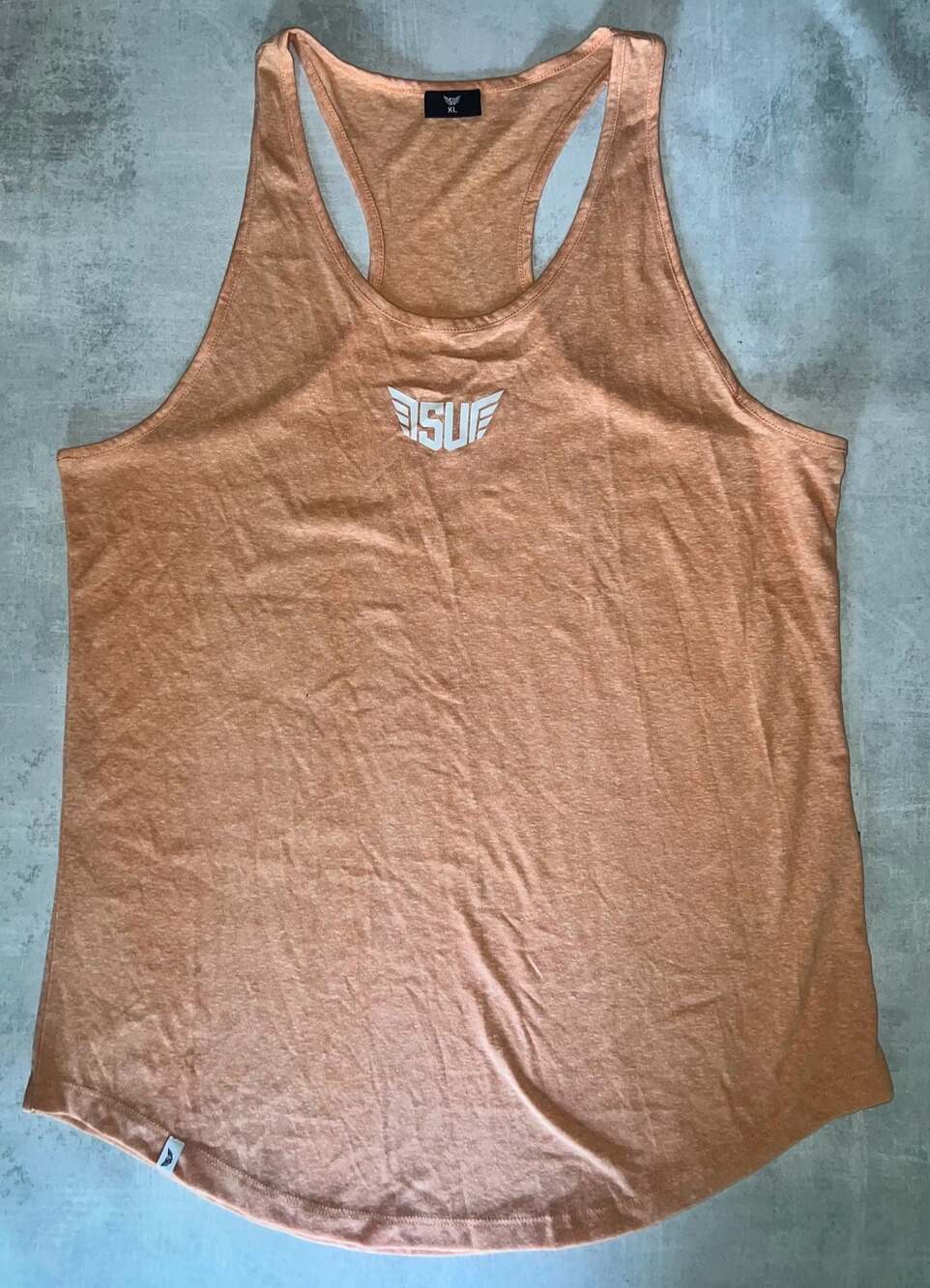Size Up Apparel Athletic Racerback Tank Top Orange Heather Size XL